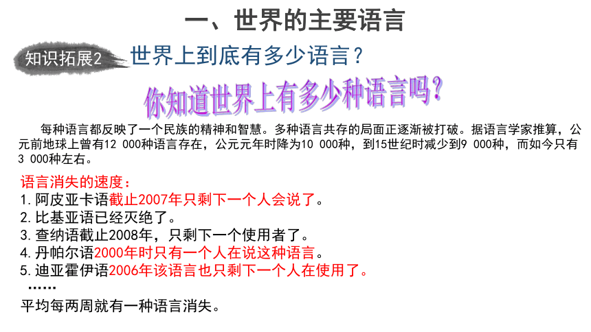 第三章第二节 语言和宗教 第1课时 课件(共22张PPT内嵌视频) 地理中图版八年级上册