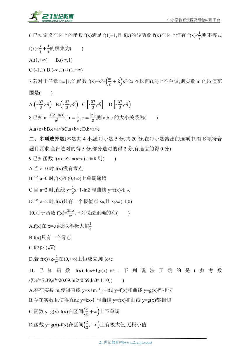 2024人教版高中数学选择性必修第二册同步练习题（含解析）--第五章　一元函数的导数及其应用