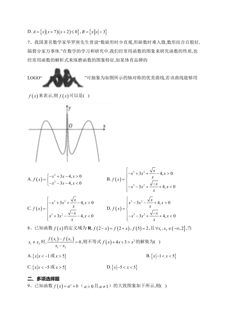 江西省部分学校2023-2024学年高一上学期11月期中调研测试数学试卷（含解析）