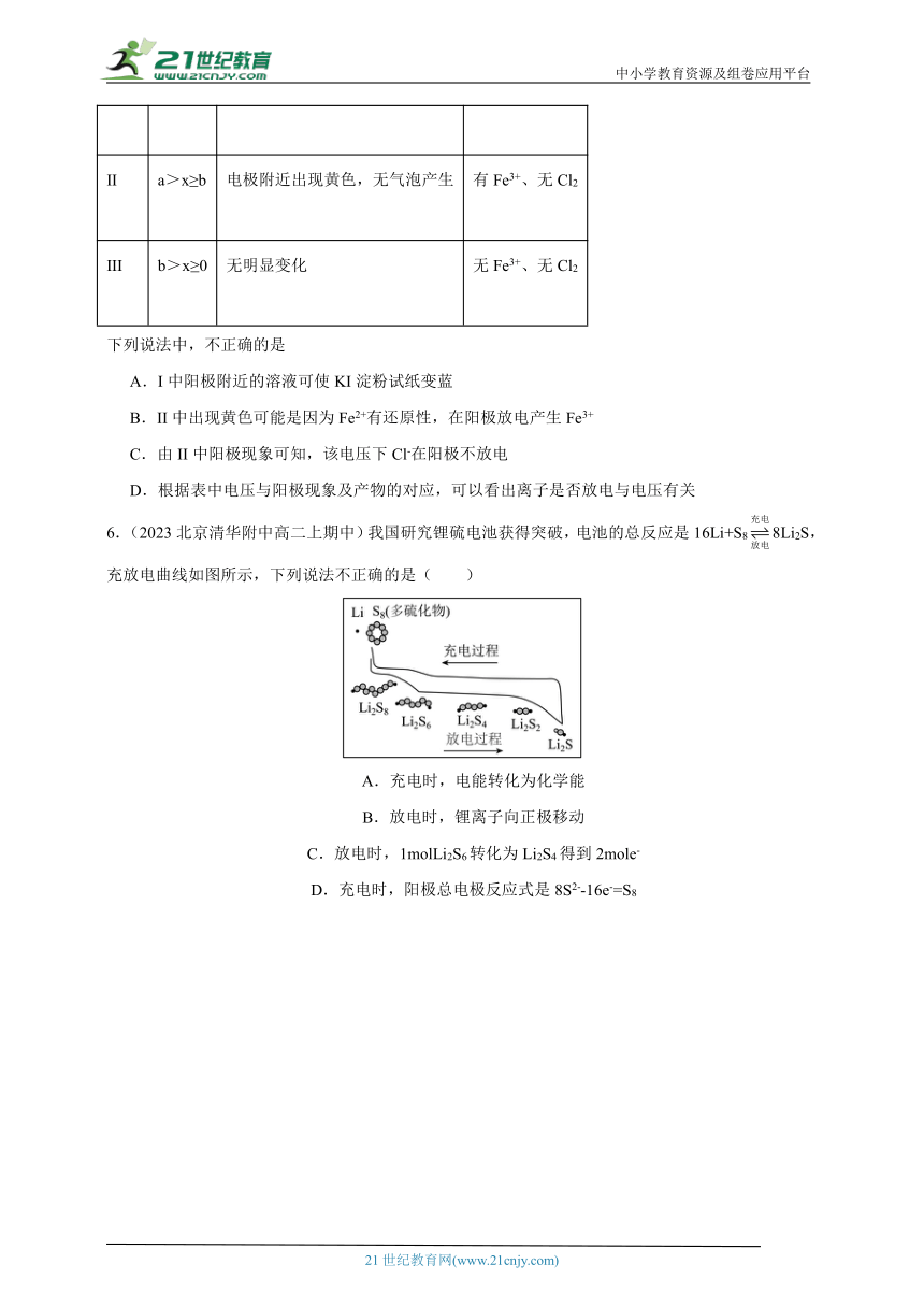 2023北京重点校高二（上）期中化学汇编：化学反应与电能章节综合3（含解析）