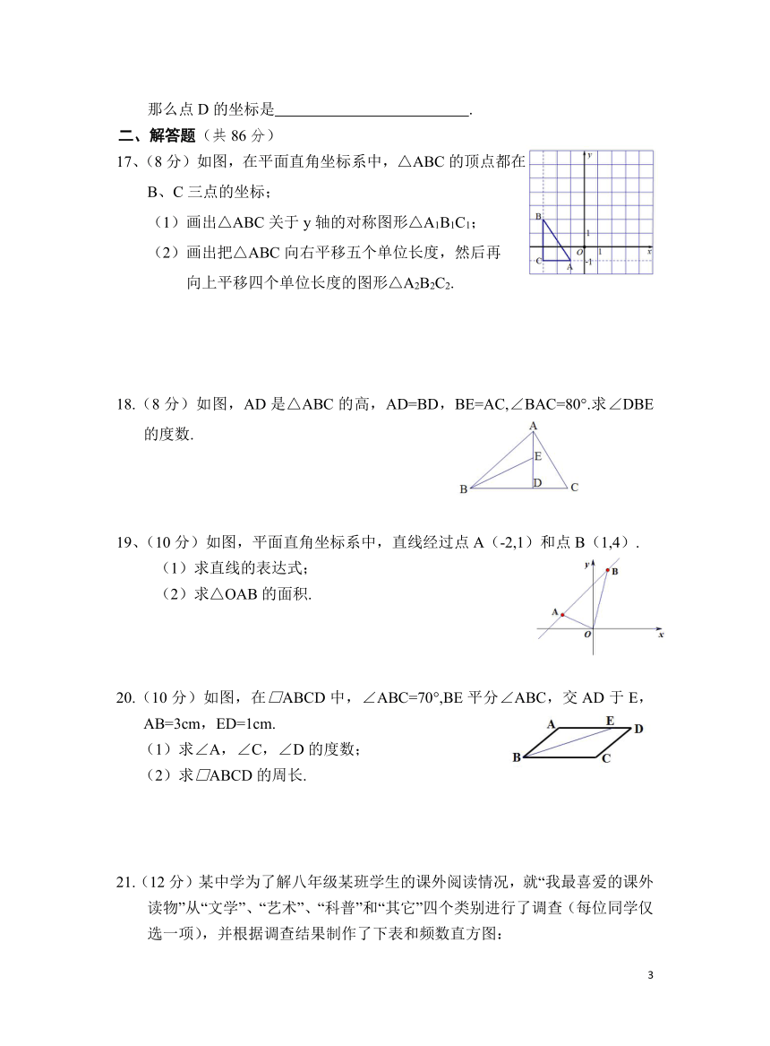 湖南省怀化市通道县2022-2023学年八年级下学期期末考试数学试卷（含答案）