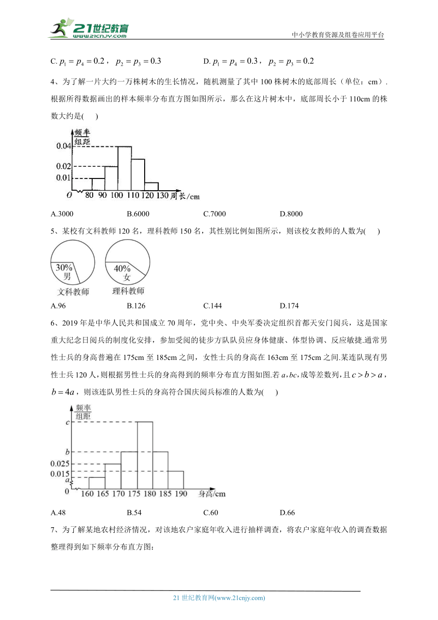 2023-2024学年人教A版（2019）必修二 第九章 统计 单元测试卷(含答案)