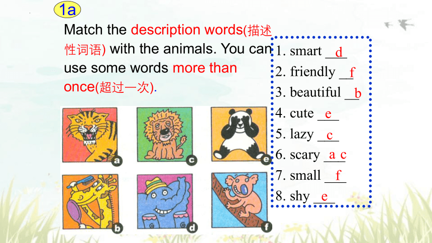 Unit 5 Why do you like pandas? Section B 1a-2c 课件(共38张PPT，内嵌音频)2023-2024学年人教版七年级英语