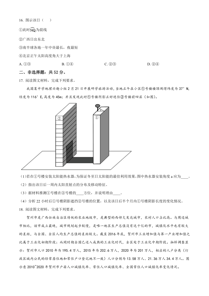 福建省部分名校2023-2024学年高二上学期入学联考地理试题（原卷版+解析版）