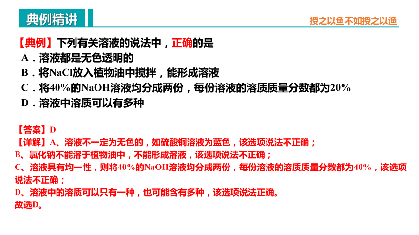 第九单元 溶液 复习课件 -2023-2024学年九年级化学下册同步精品课堂（人教版）