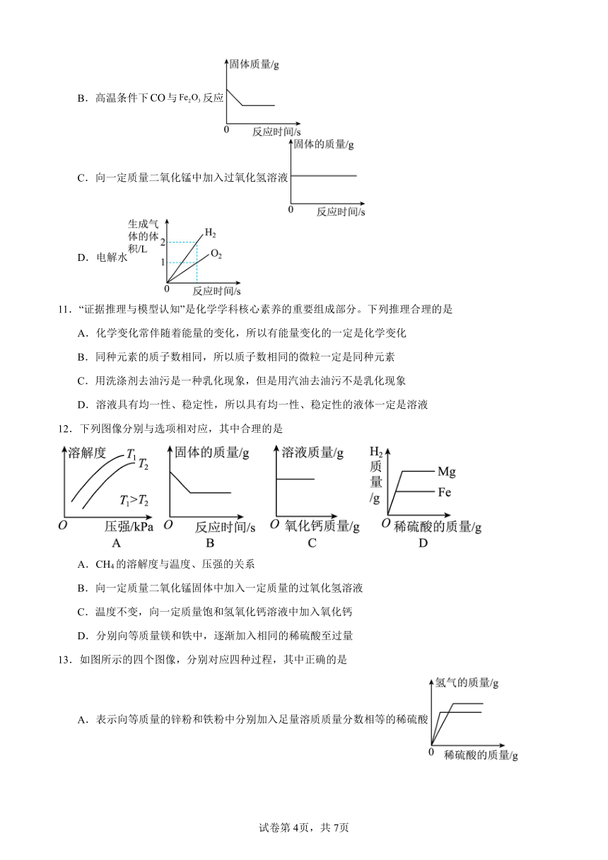 第九单元溶液单元训练题-2023-2024学年九年级化学人教版下册（含答案）