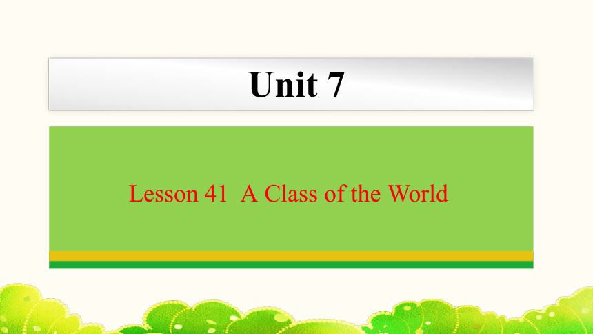 Unit 7 Lesson 41 A Class of the World 课件(共25张PPT) 2023-2024学年冀教版英语八年级下册