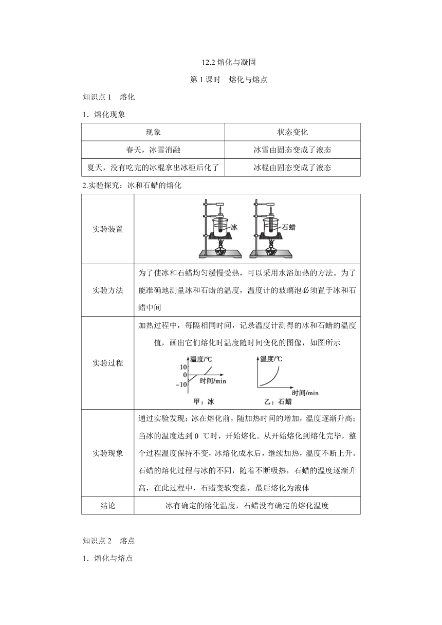 沪科版物理九年级全一册 12.2熔化与凝固 知识梳理