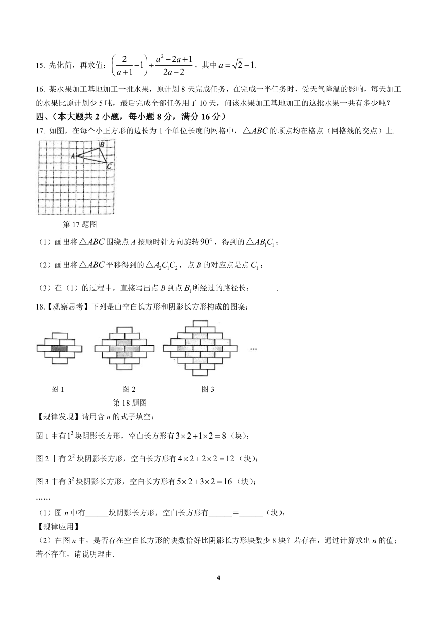 2024年安徽省中考一模数学试题(含答案)