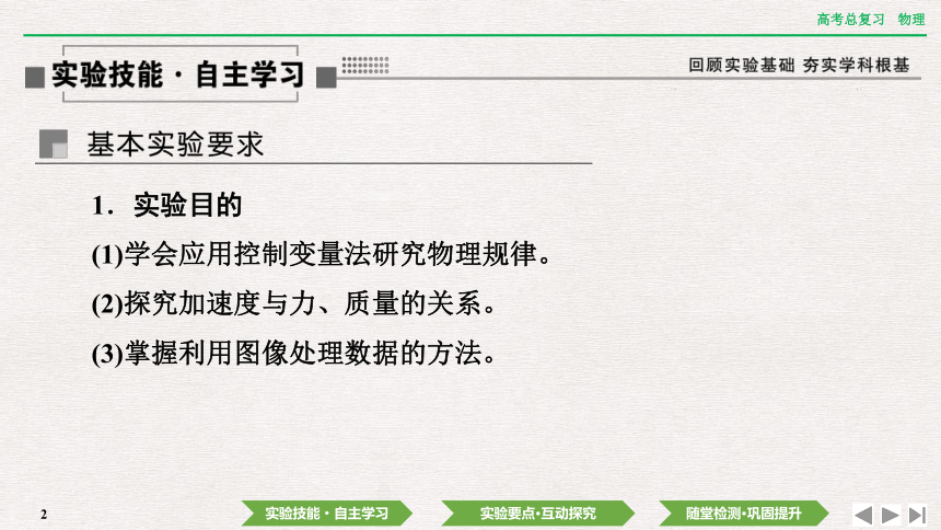 2024年高考物理第一轮复习课件(共42张PPT)：第三章 实验四　探究加速度与物体受力、物体质量的关系