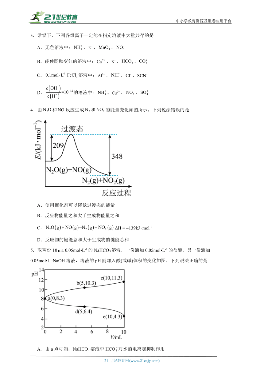 人教版高中化学选择性必修1期末达标练（含答案）