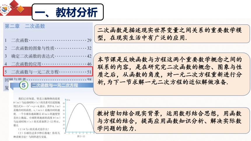 北师版九下《二次函数与一元二次方程(第一课时)》 说课课件 (共30张PPT)