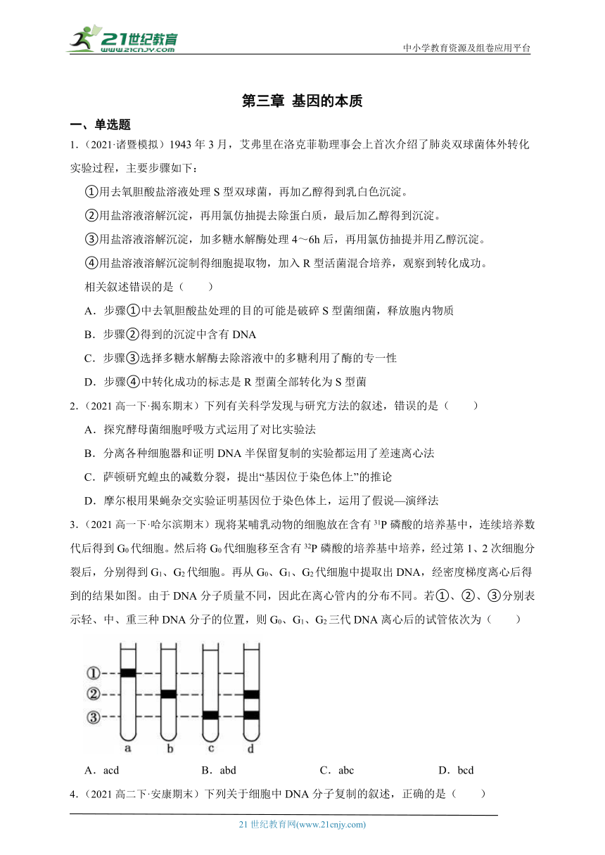 人教版（2019）高中生物必修2遗传与进化第三章基因的本质章节综合必刷题（解析版）