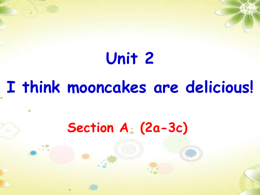 Unit2 I think that mooncakes are delicious!SectionA(2a-3c)课件（22张PPT）