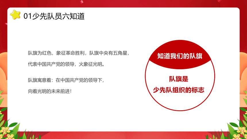 2023少先队员六知六会一做----红领巾心向党★队旗伴我成长(共30张PPT)