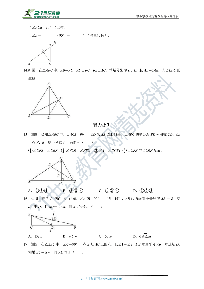 2.6 直角三角形分层作业（含解析）
