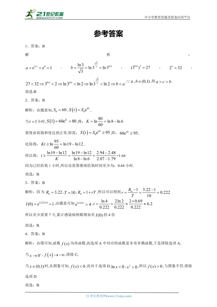 2023-2024学年人教A版（2019）必修一 第四章 指数函数与对数函数 单元测试卷(含答案)