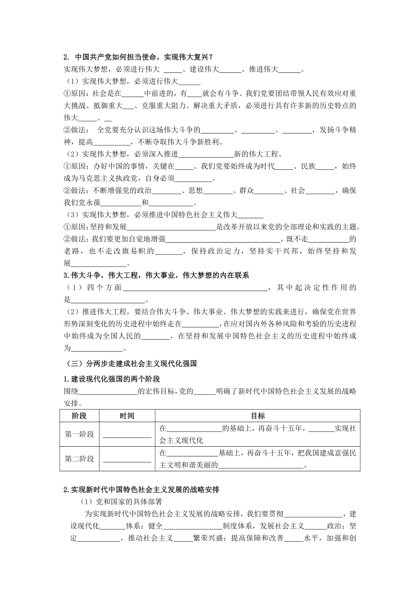 4.2 实现中华民族伟大复兴的中国梦 导学案（无答案）-2023-2024学年高中政治统编版必修一中国特色社会主义