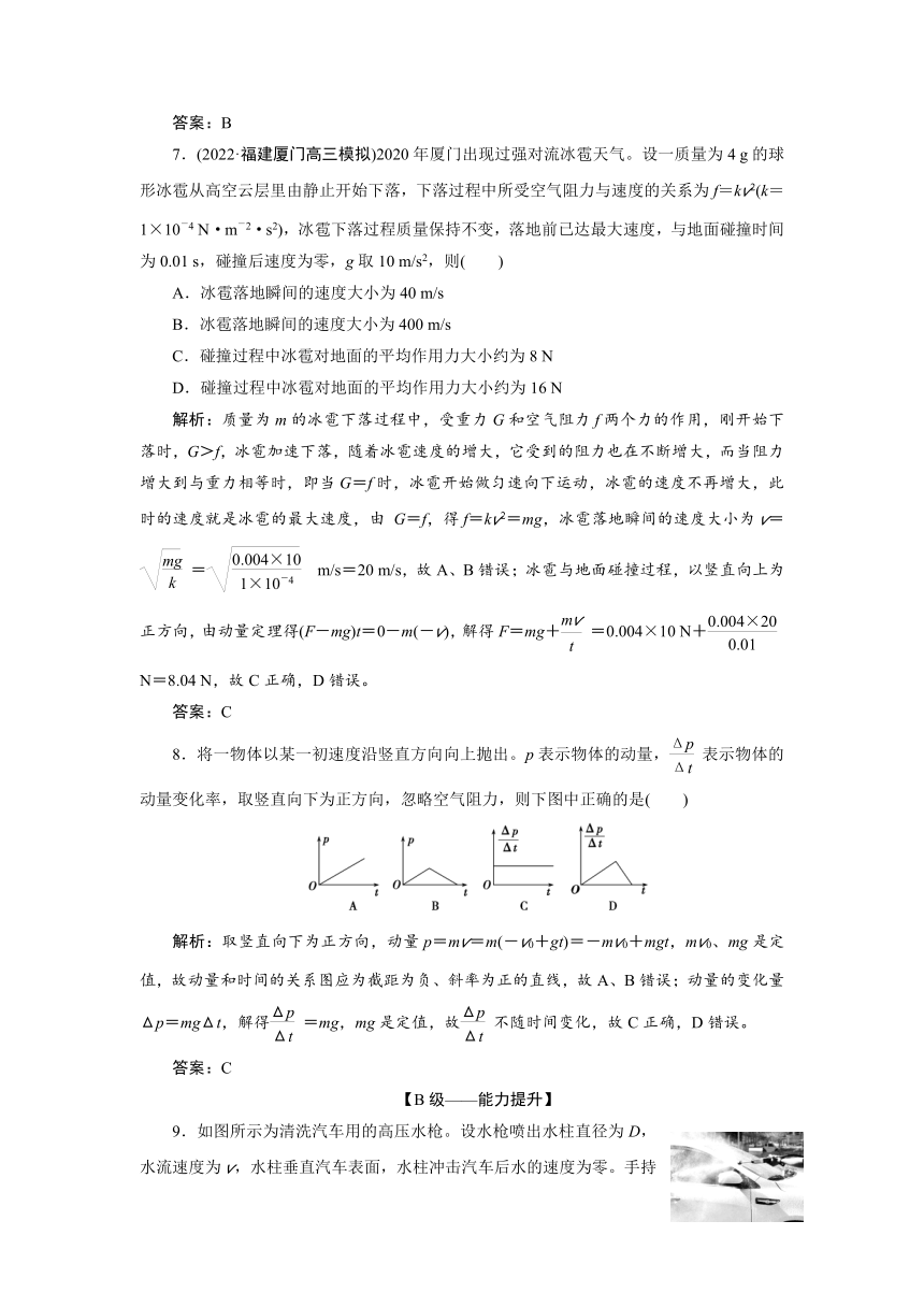 2024年高考物理第一轮复习讲义（有解析）：第六章 第1讲　动量　冲量　动量定理