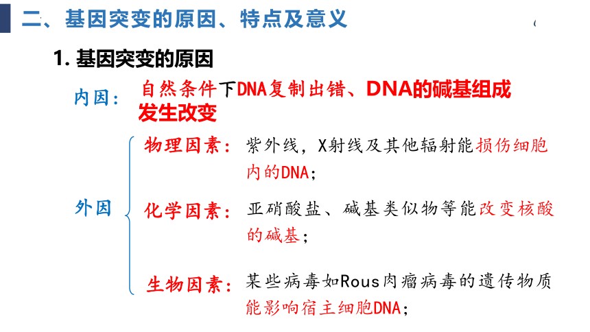5.1基因突变和基因重组课件（共30张PPT）-人教版必修2