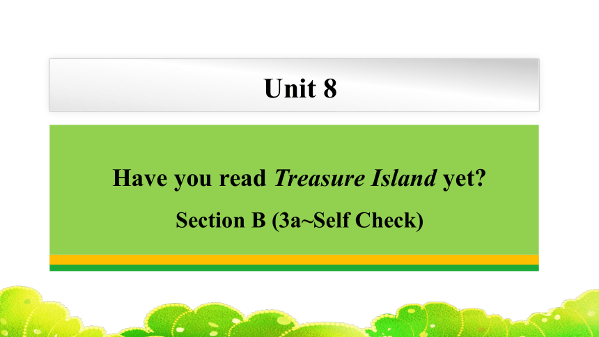 Unit 8 Have you read Treasure Island yet?  Section B (3a~Self Check) 课件 （30张PPT）2023-2024学年人教版英语八年级下