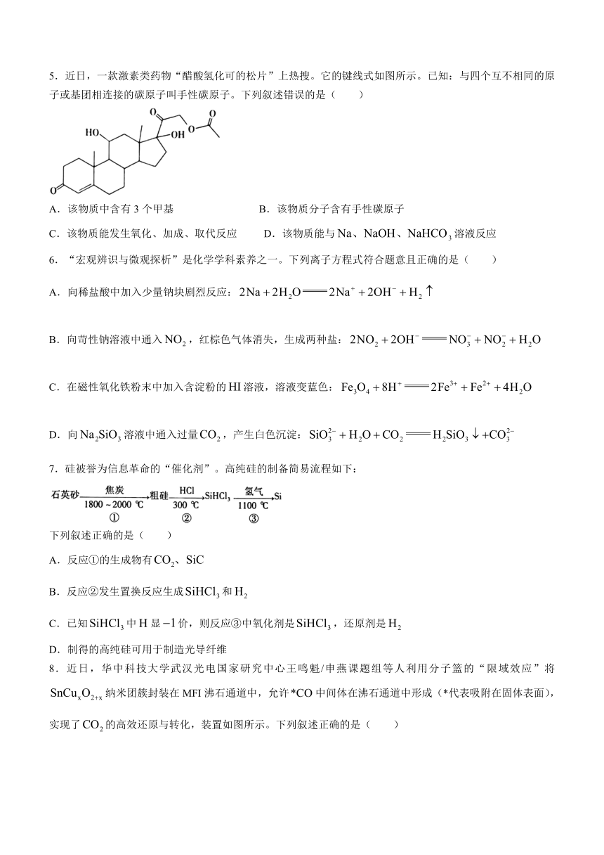 江西省赣州市2023-2024学年高二上学期开学考试化学试题（含答案）