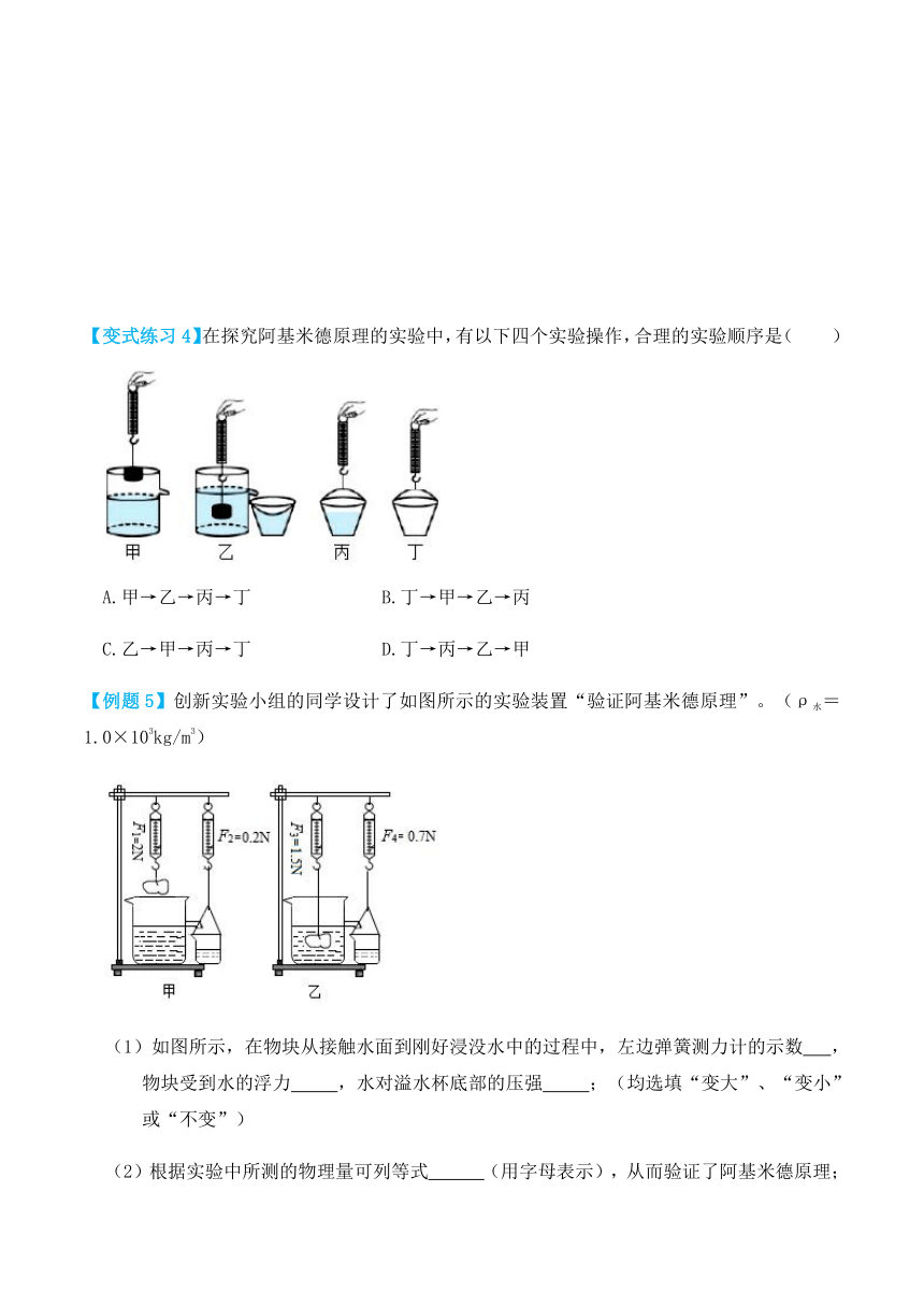 人教版八年级物理下册10.2阿基米德原理（讲义）（含解析）