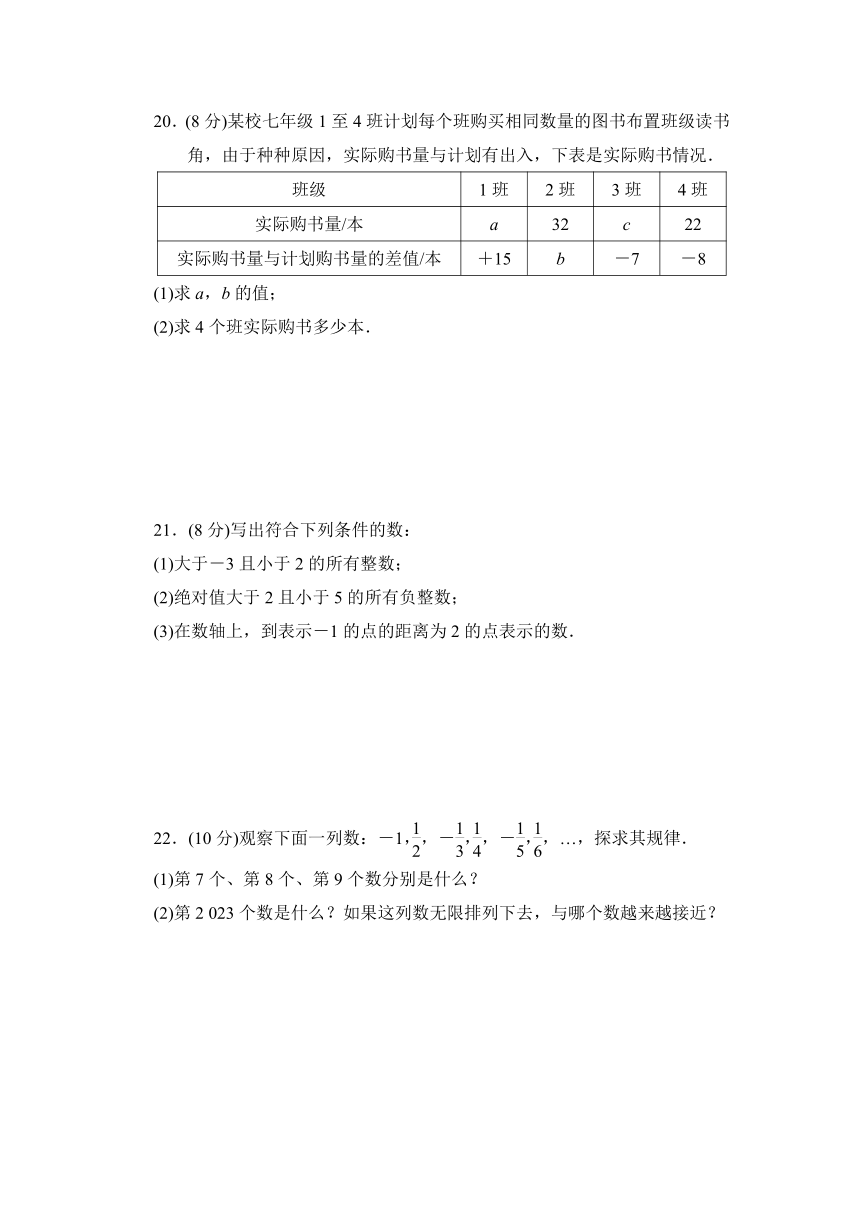 浙教版数学七年级上册第1章 有理数 综合素质评价（含解析）