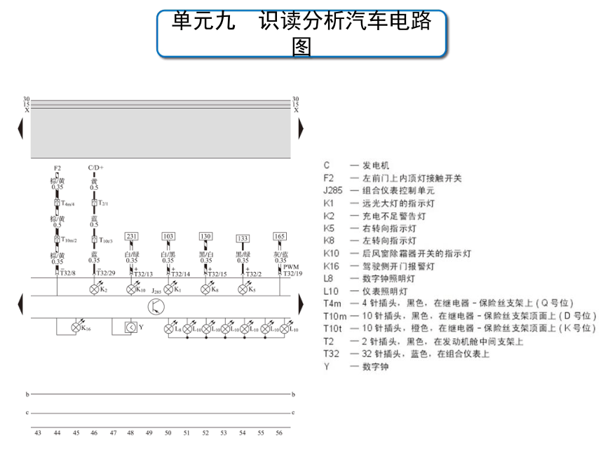 单元九 课题2  大众汽车电路图的识读方法 课件(共33张PPT)  -高二《汽车电气设备与维修》同步教学（劳动版）