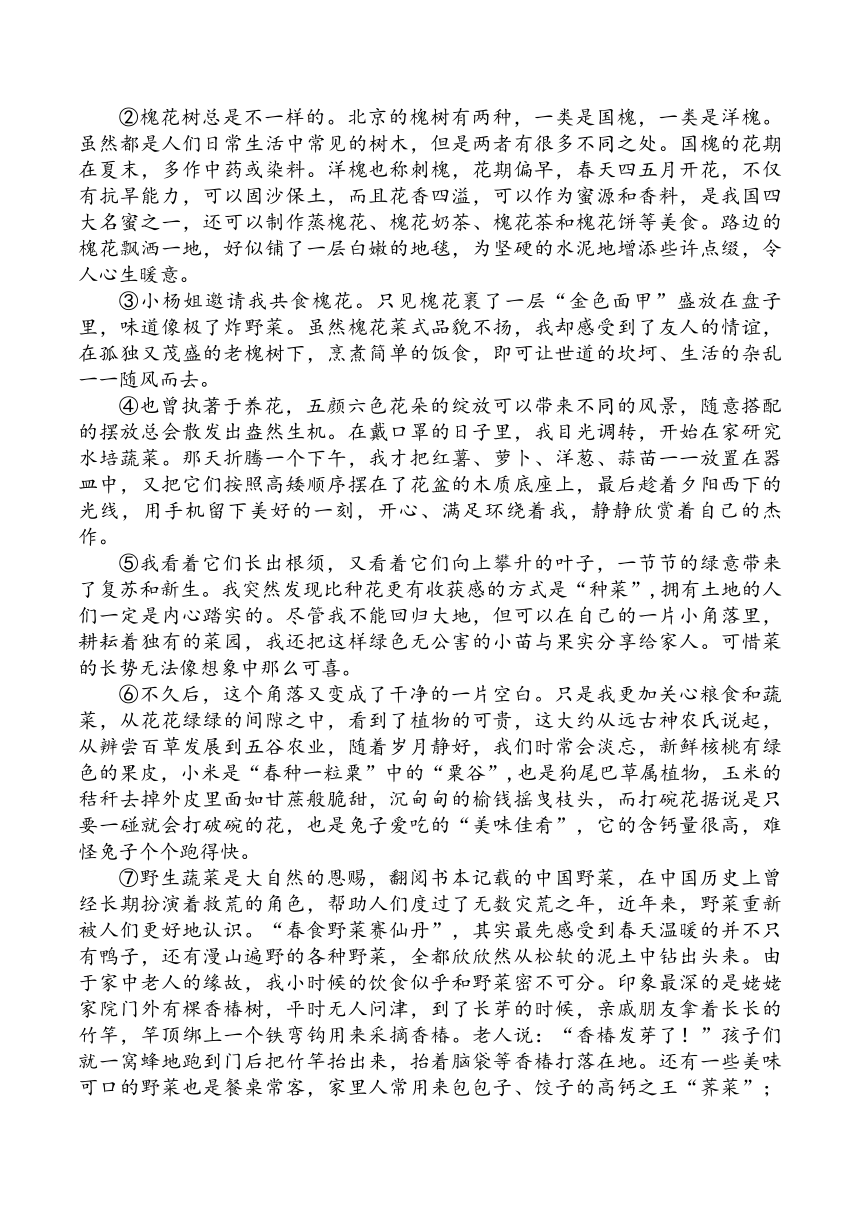 2024年湖北省武汉市中考语文模拟卷四（含答案）