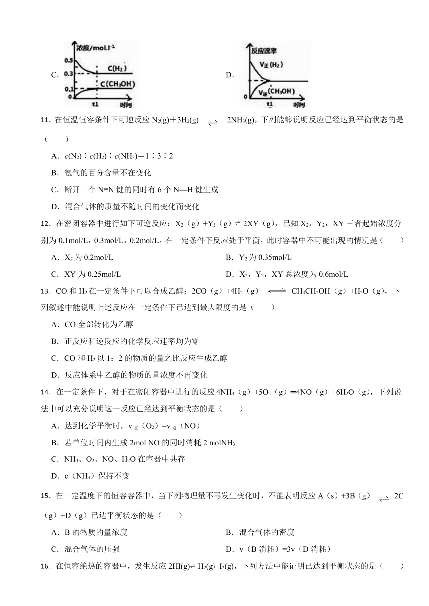 2.2 化学反应的方向与限度 课后练习（含解析） 2023-2024学年高二上学期化学苏教版（2019）选择性必修1