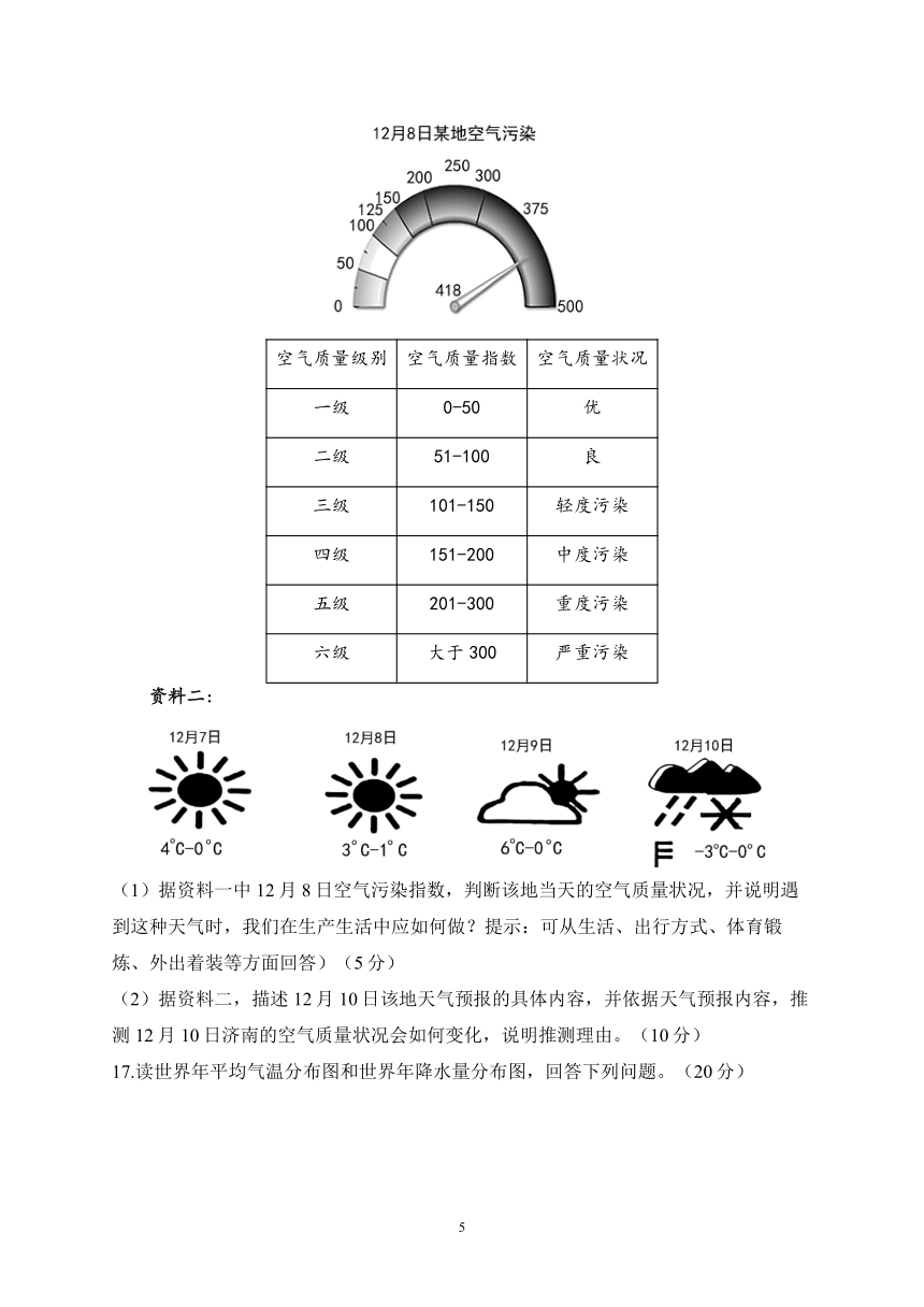 第三章 天气与气候（测能力）2023-2024学年人教版地理七年级上册单元闯关双测卷（含解析）