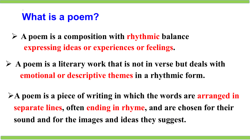 人教版(2019)选择性必修第三册Unit5  Poems Using language  Write a poem课件(共44张PPT)