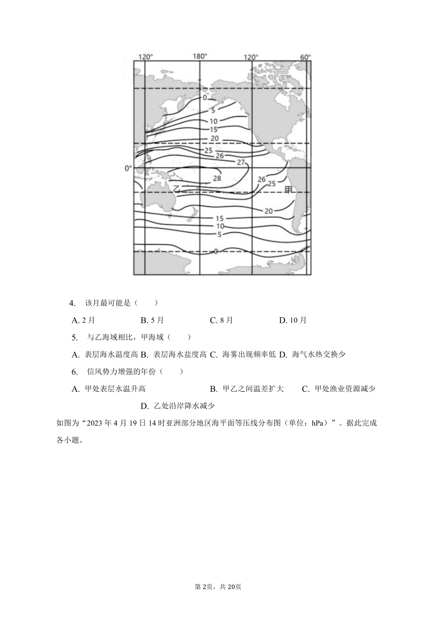 2022-2023学年江苏省南通市海安市高二（下）期末地理试卷（含解析）