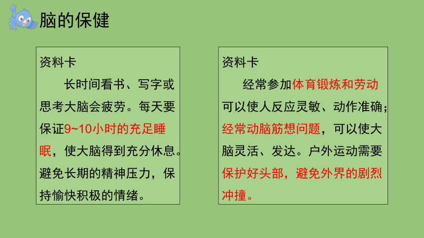 科学大象版（2017秋）五年级上册2.4 脑的保健 课件（共11张PPT+视频）