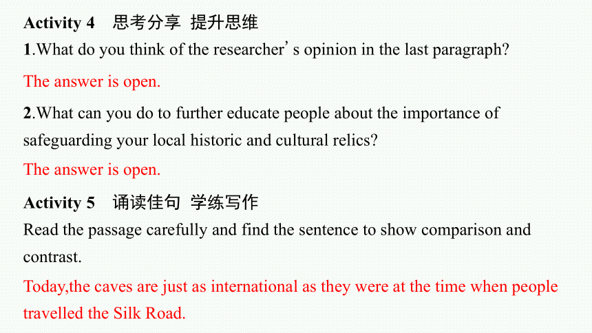 人教版（2019）必修 第二册Unit 1 Cultural Heritage　Reading for Writing & Assessing Your Progress课件（35张））