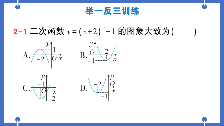【同步作业】人教版九(上) 22.1 二次函数的图象和性质 22.1.3 二次函数y=a(x-h)2+k的图象和性质 第3课时 二次函数y=a(x-h)2+k的图象和性质 (课件版)