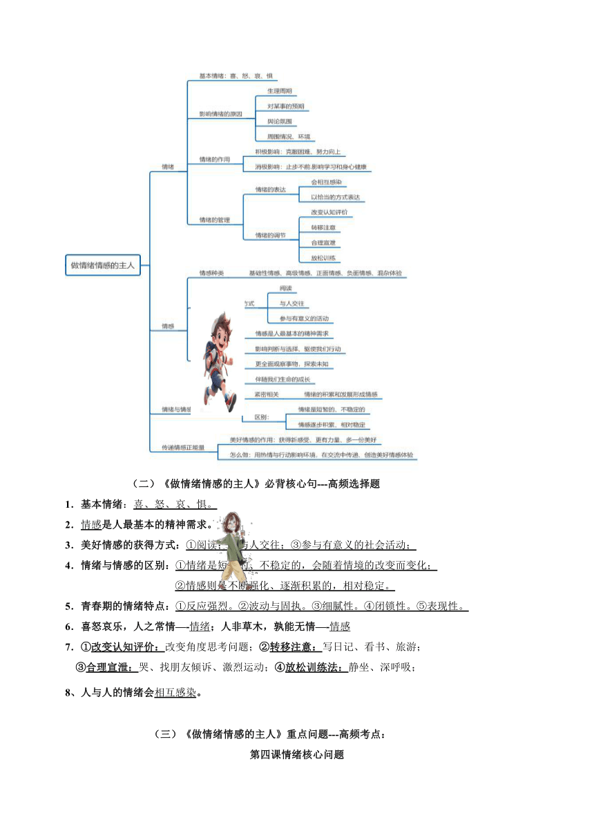 专题03 七年级下册高频考点题型-备战2024年中考道德与法治一轮复习知识清单（全国通用）