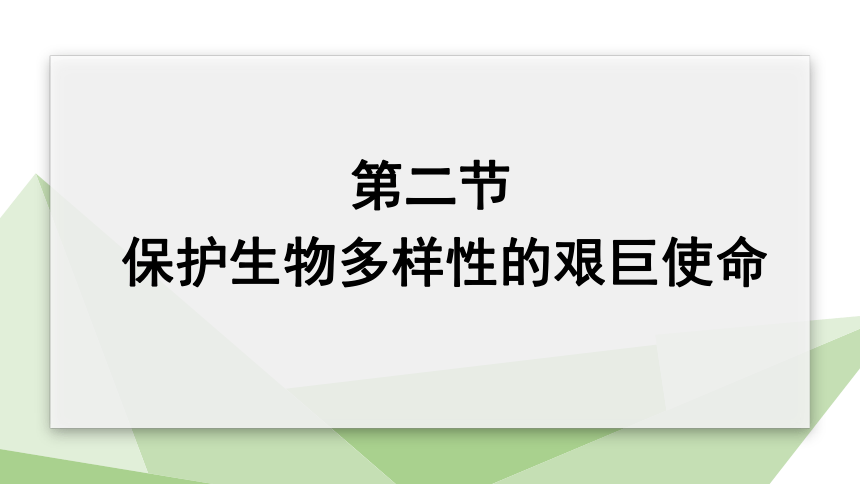 5.15.2 保护生物多样性的艰巨使命 课件(共20张PPT) 2023-2024学年初中生物苏教版八年级上册