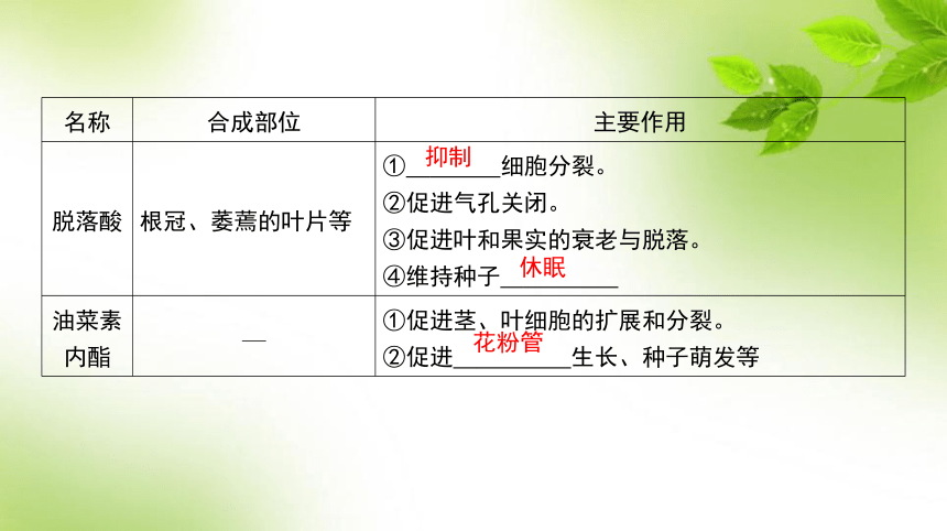 人教高考生物一轮复习课件：第37讲　其他植物激素、其他因素参与调节植物生命活动(共58张PPT)