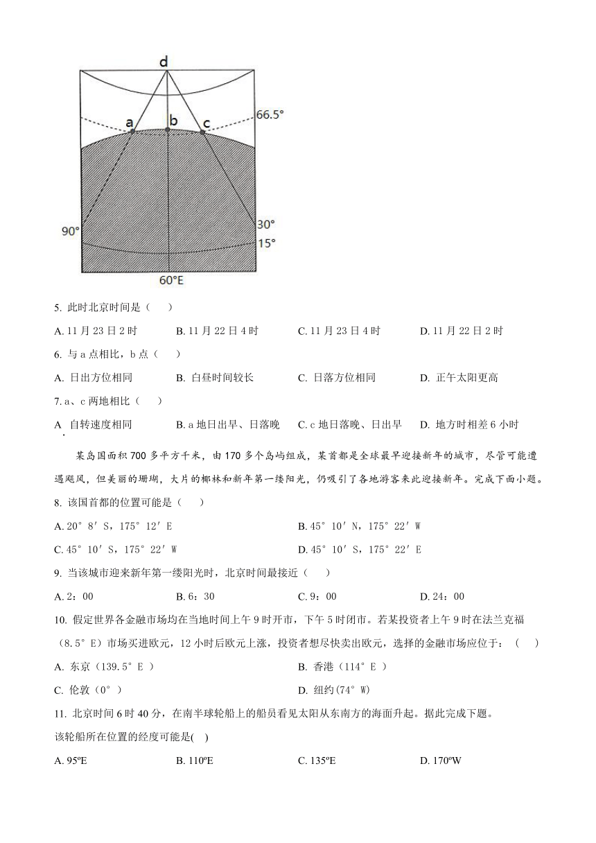 广东省湛江市名校2023-2024学年高三上学期8月月考地理试题（含解析）