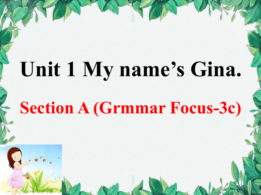 Unit 1My name’s Gina  Section A (Grmmar Focus-3c)课件（22张PPT）