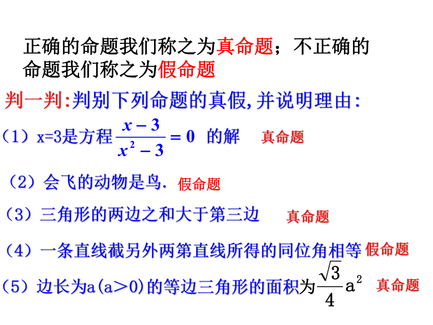 浙教版八上数学 1.2定义与命题（2）  课件(共21张PPT)