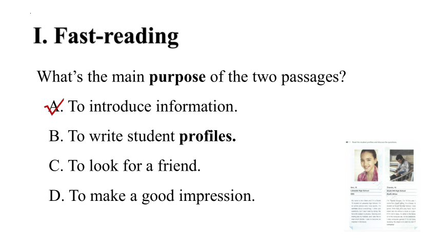 人教版（2019）  必修第一册  Welcome unit  Reading for Writing课件（35张）