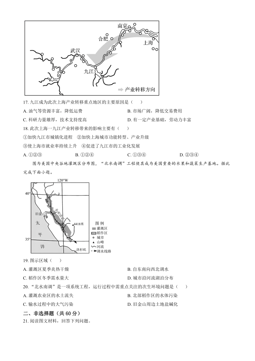 2022~2023学年 北京大兴高二（下）期中地理试卷（含解析）