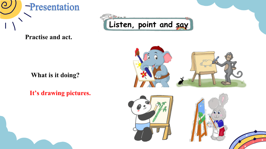Module 3 Unit 2 What's the elephant doing？课件（2个课时  32张PPT)