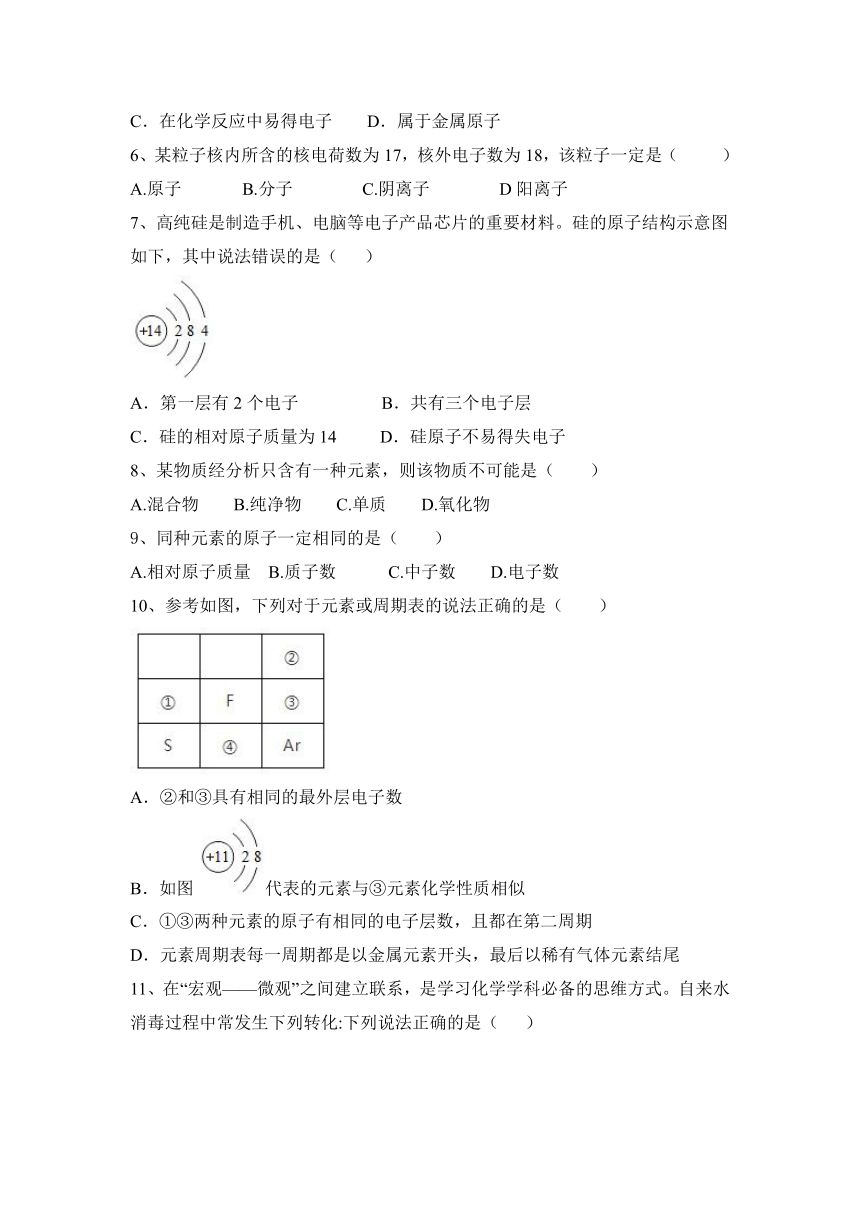 2023—2024学年人教化学九年级上册第3单元 物质构成的奥秘  分层练习(含答案)