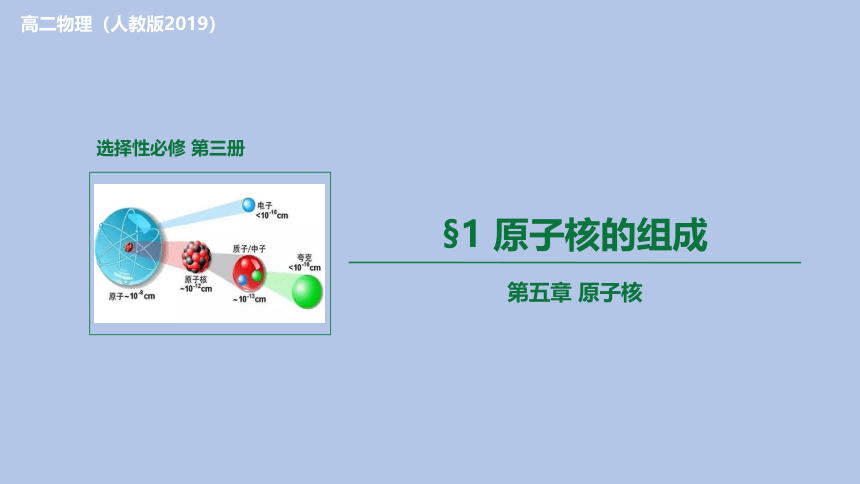 5.1 原子核的组成（课件）高二物理 (共30张PPT)（人教版2019选择性必修第三册）