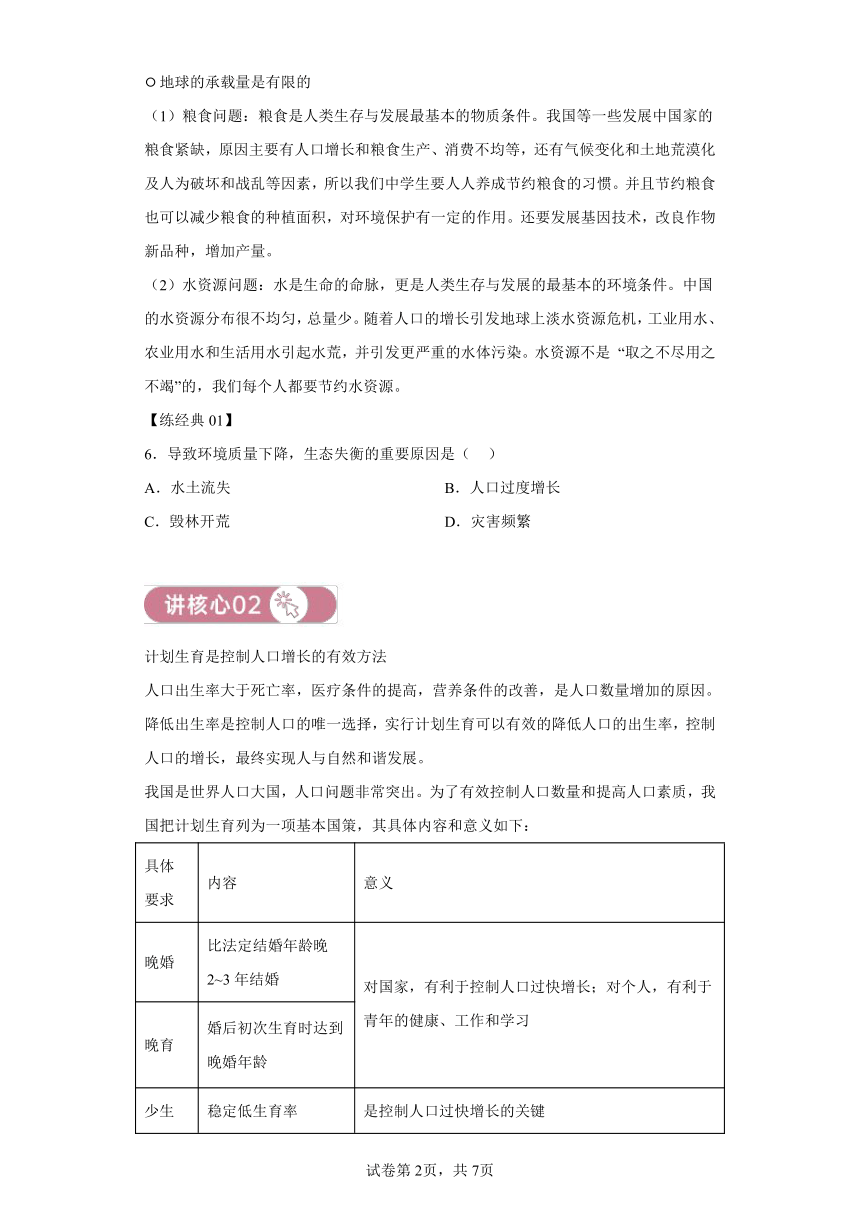 第7章  人类活动对生物圈的影响——核心讲（含解析） 生物人教版七下