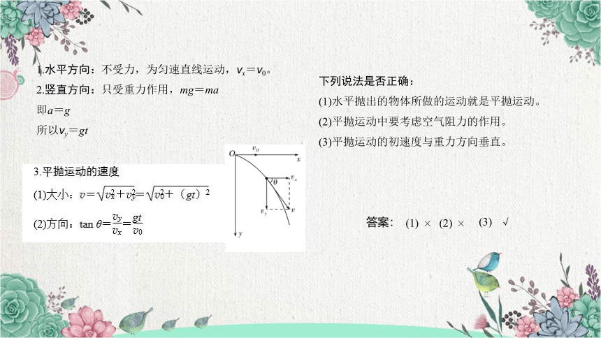 5.4抛体运动的规律课件（17张PPT）高一下学期物理人教版（2019）必修第二册